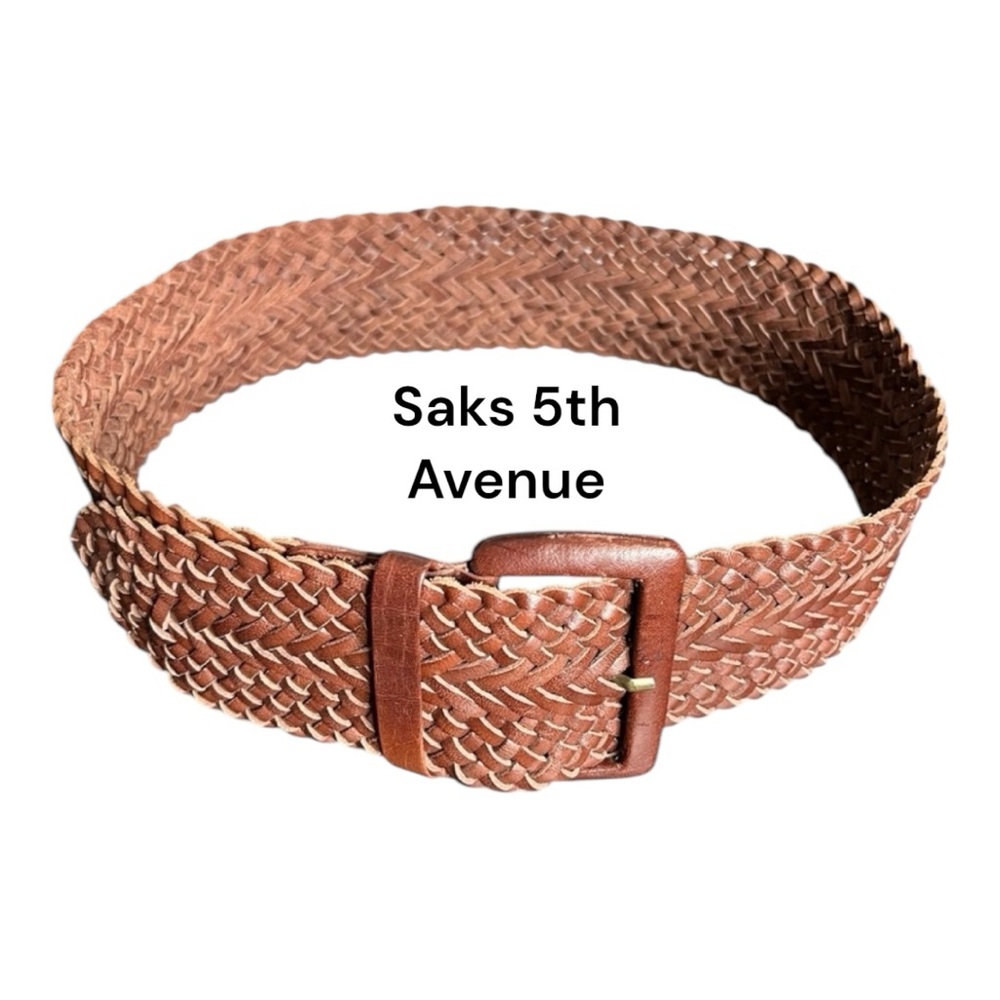 Women’s leather Brown Boho Woven Belt